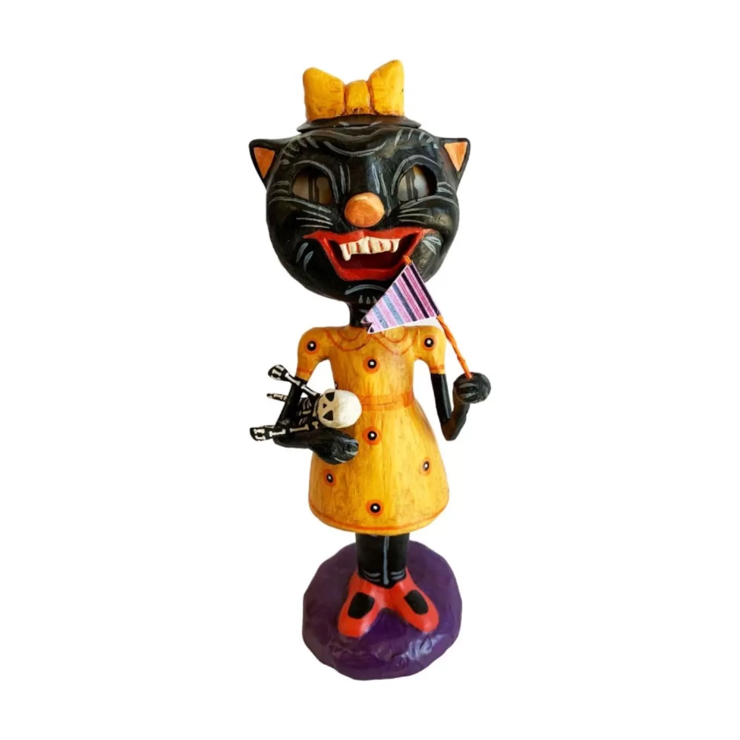 Halloween Decor>Roger's Gardens Meowzal The Spirited Black Cat - 11" Tall - Jorge De Rojas