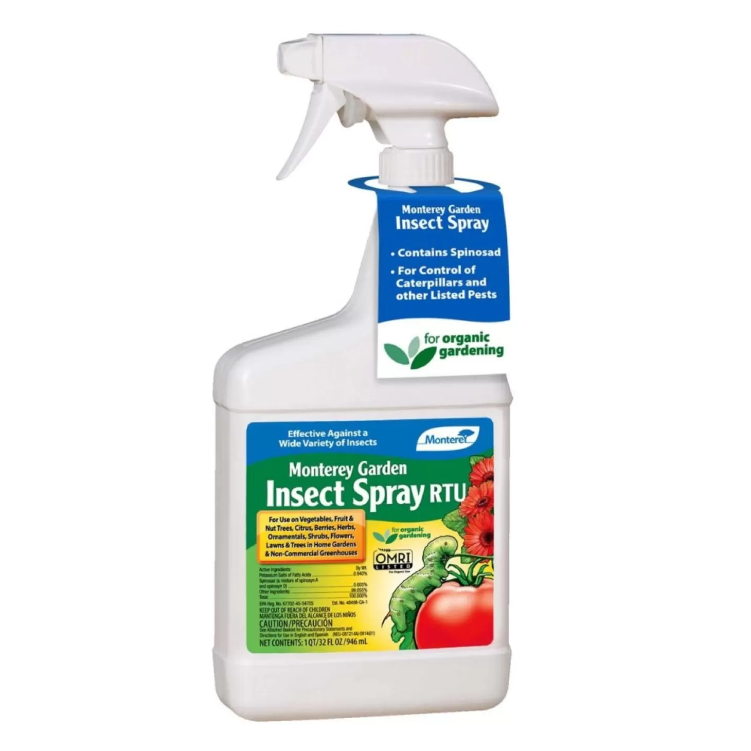 Soils + Fertilizers + Sprays>Roger's Gardens Monterey Garden Insect Spray Insecticide Ready To Use Organic - 32Oz